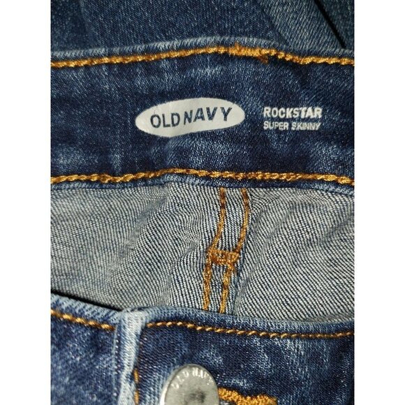 Women's OLD NAVY Jeans Rockstar Super Skinny Distressed Sz 2 - Picture 3 of 5